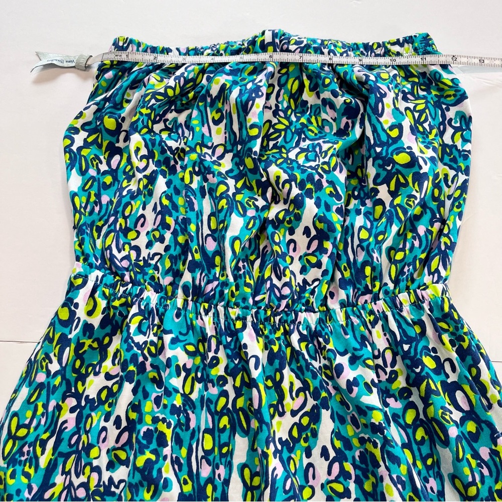Lilly Pulitzer Windsor Strapless Dress Coverup Sea Blue Green It's A Stretch XS - Picture 6 of 9